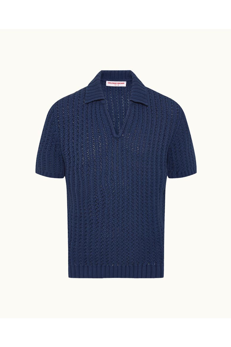 Swift Classic Fit Crochet Cotton Polo, Alternate, color, Shore Blue