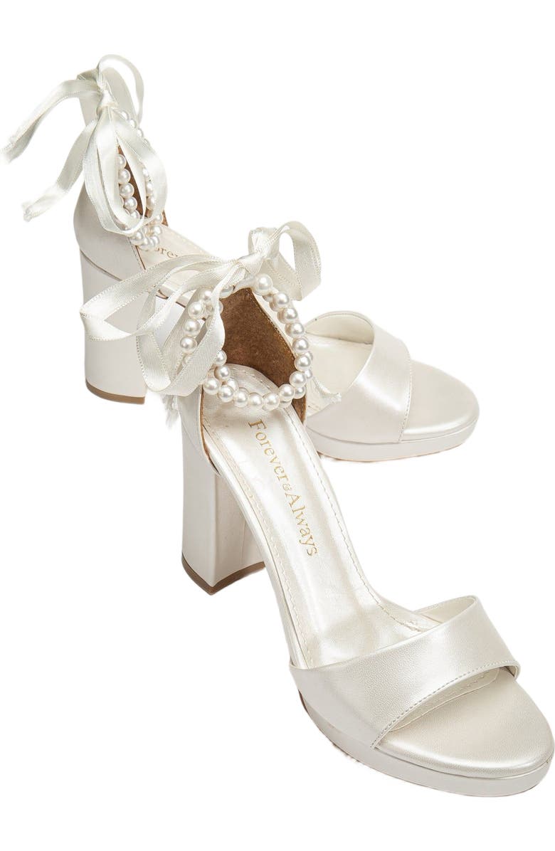 Forever & Always Shoes Renee Platform Sandals with Pearls, Main, color,