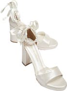 Forever & Always Shoes Renee Platform Sandals with Pearls