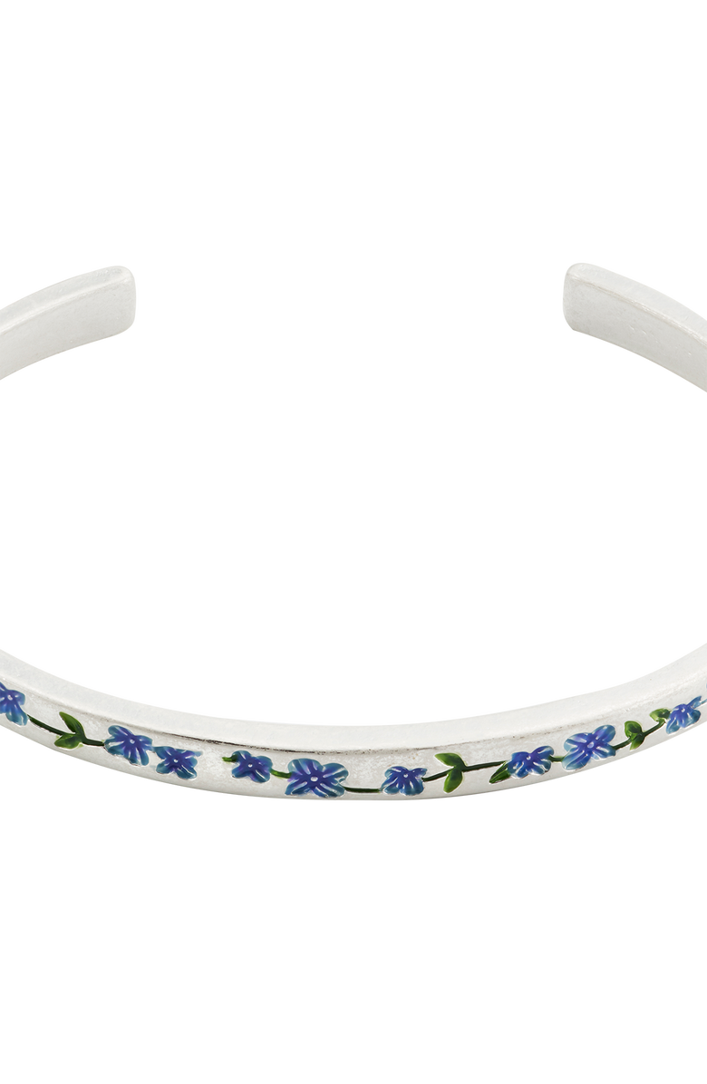 Fable England Forget Me Not Silver Bangle, Alternate, color, Silver
