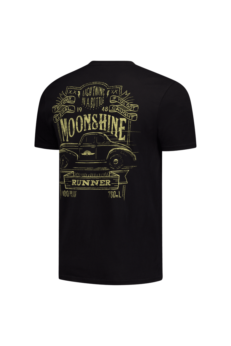 Men's Checkered Flag Sports  Black NASCAR 2-Spot Moonshine Lightning in a Bottle T-Shirt, Alternate, color, Black