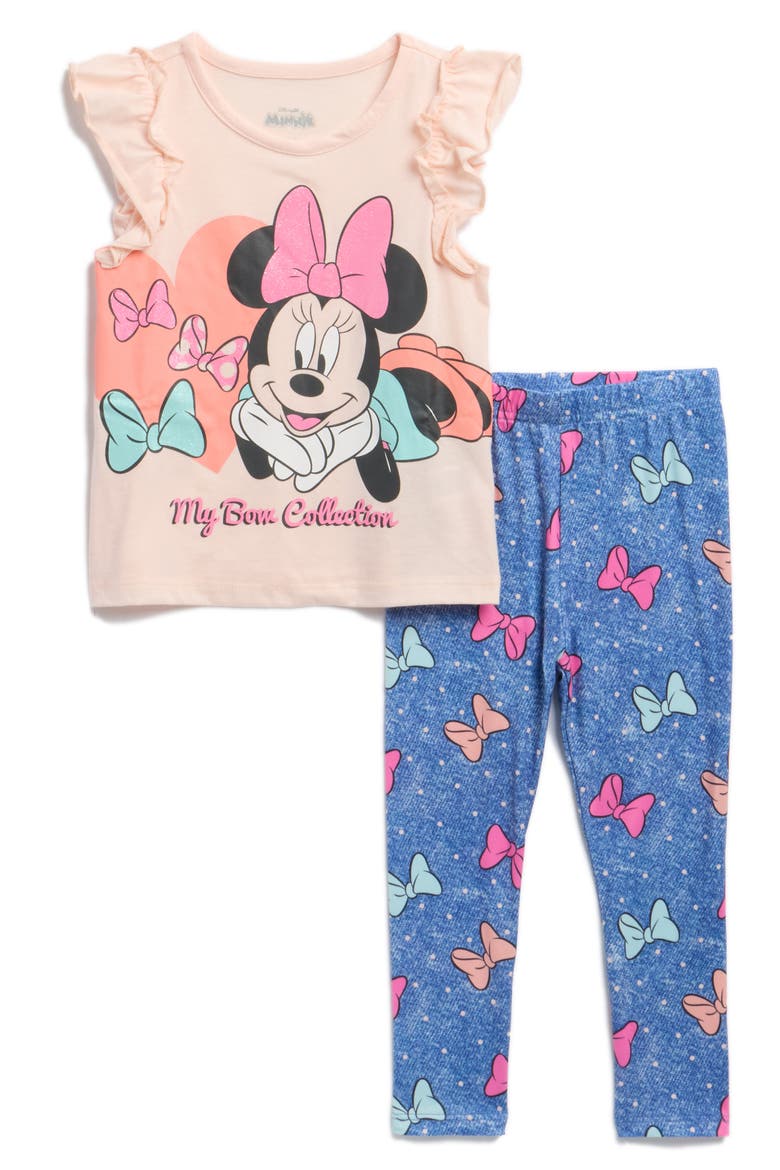 Kids' Minnie Mouse Graphic T-Shirt & Leggings Set, Main, color, CREAM PINK