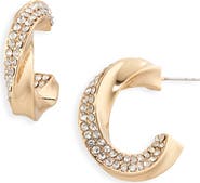 BaubleBar Twisted Crystal Hoop Earrings