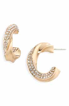 BaubleBar Twisted Crystal Hoop Earrings