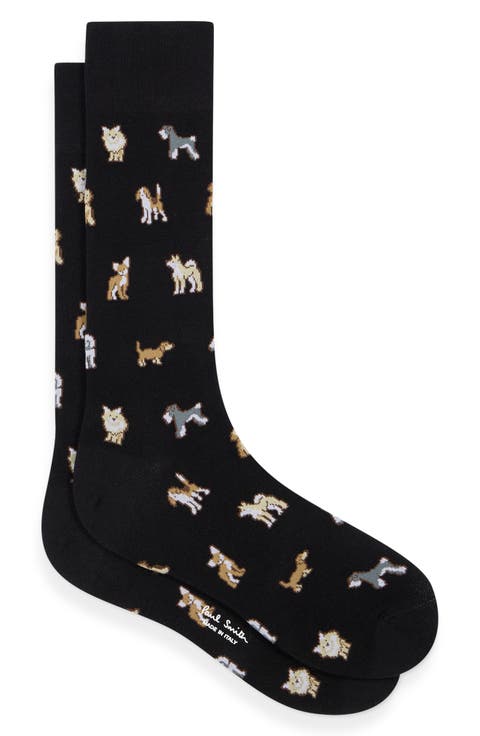 Kyoto Dog Intarsia Dress Socks