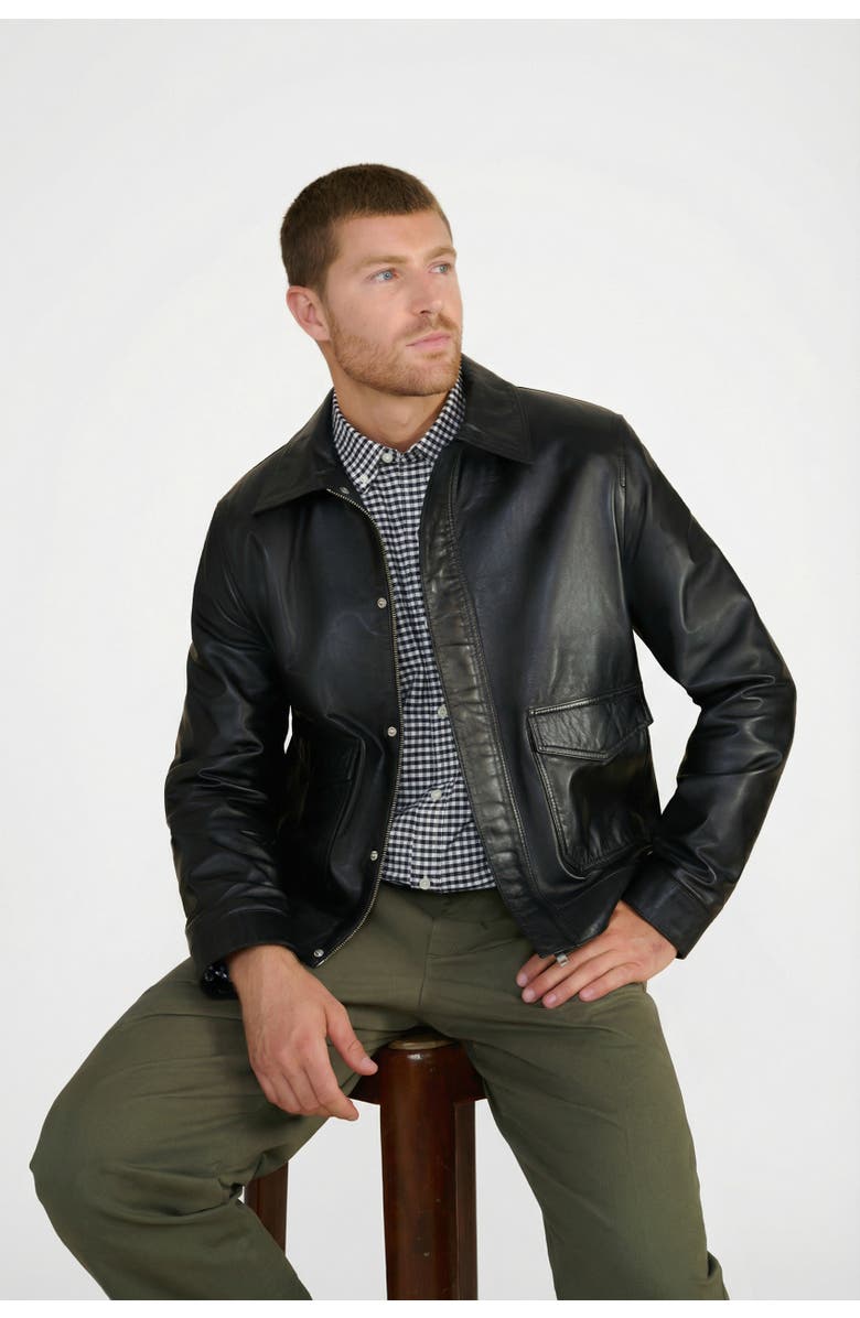 FURNIQ UK Maddox Leather Jacket, Alternate, color, Black