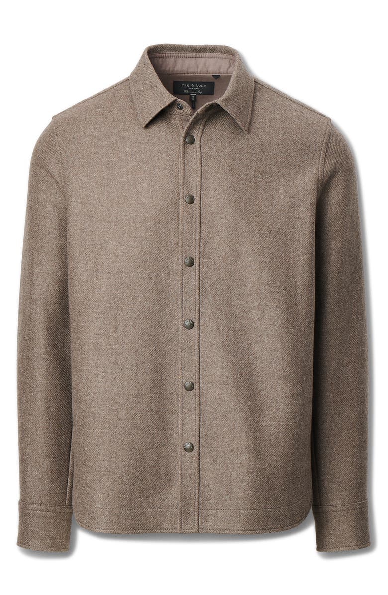 rag & bone Chelsea Wool Blend Flannel Snap-Up Shirt Jacket, Alternate, color, Brown