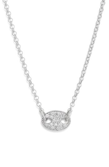 Meshmerise Pavé Diamond Pendant Necklace In Silver