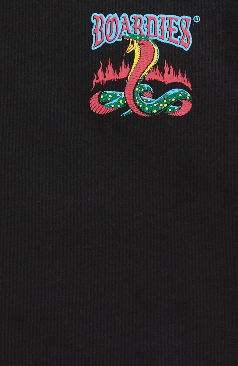 Boardies Kids' Serpent's Kiss Organic Cotton Graphic T-Shirt, Alternate, color, Black