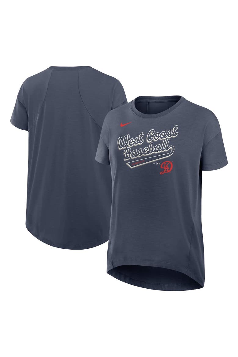 Women's Nike Charcoal Los Angeles Dodgers 2025 City Connect Flowy Fashion Tri-Blend Performance T-Shirt, Main, color, Charcoal