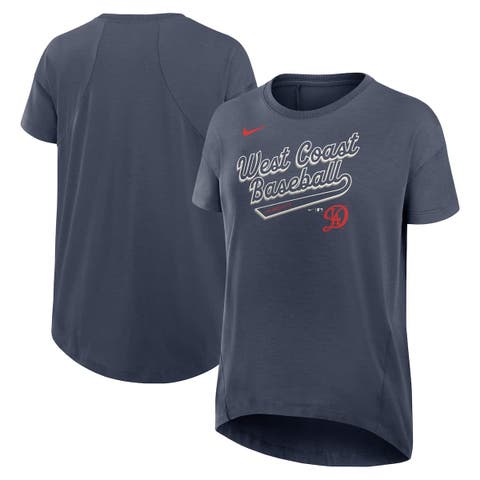 Women's Nike Charcoal Los Angeles Dodgers 2025 City Connect Flowy Fashion Tri-Blend Performance T-Shirt
