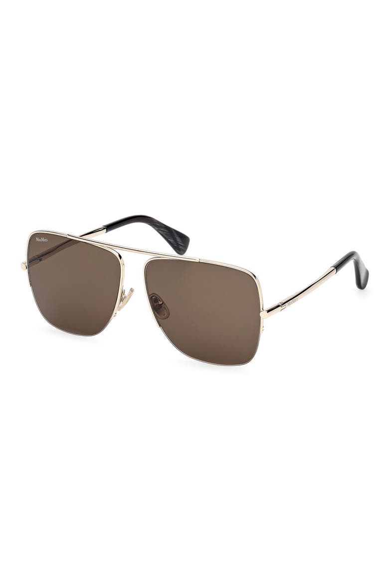 59mm Pilot Sunglasses, Alternate, color, PALE GOLD/ BLACK HORN / OLIVE