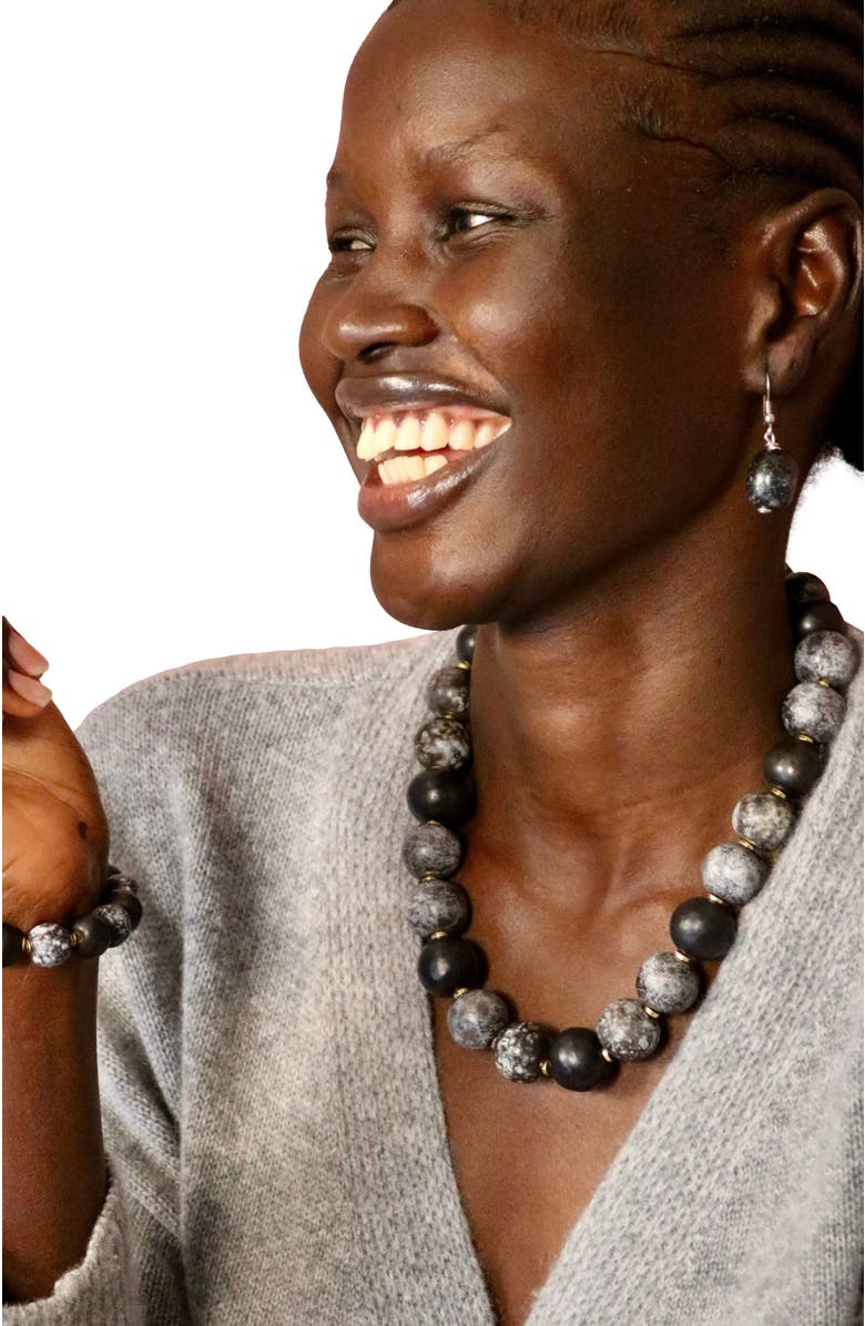 Kazuri Twilight Collection - Pomsky Bracelet, Alternate, color, Multi