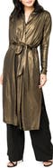 GIBSONLOOK Tie Waist Metallic Duster