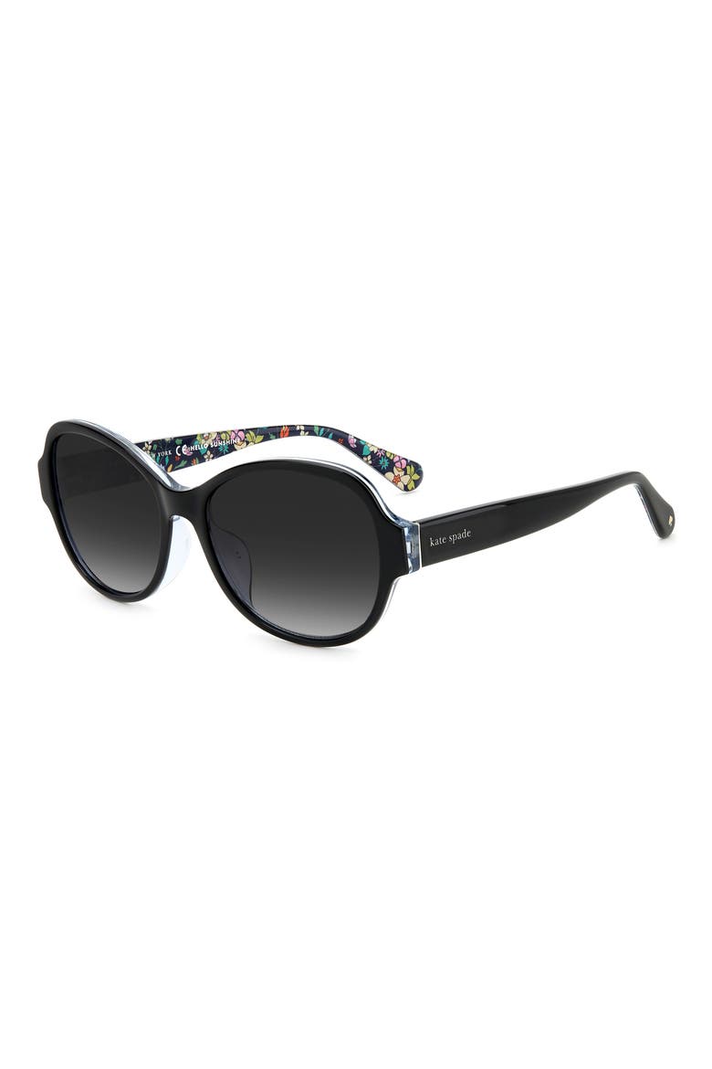 addilynn 57mm gradient round sunglasses, Alternate, color, GOLD/ GREY SHADED
