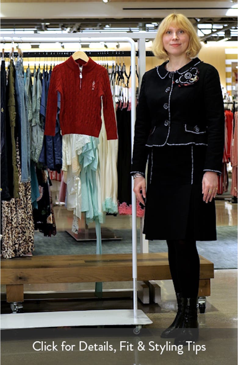 Kids' Nollaig Quarter Zip Wool Blend Cable Sweater, sales video thumbnail