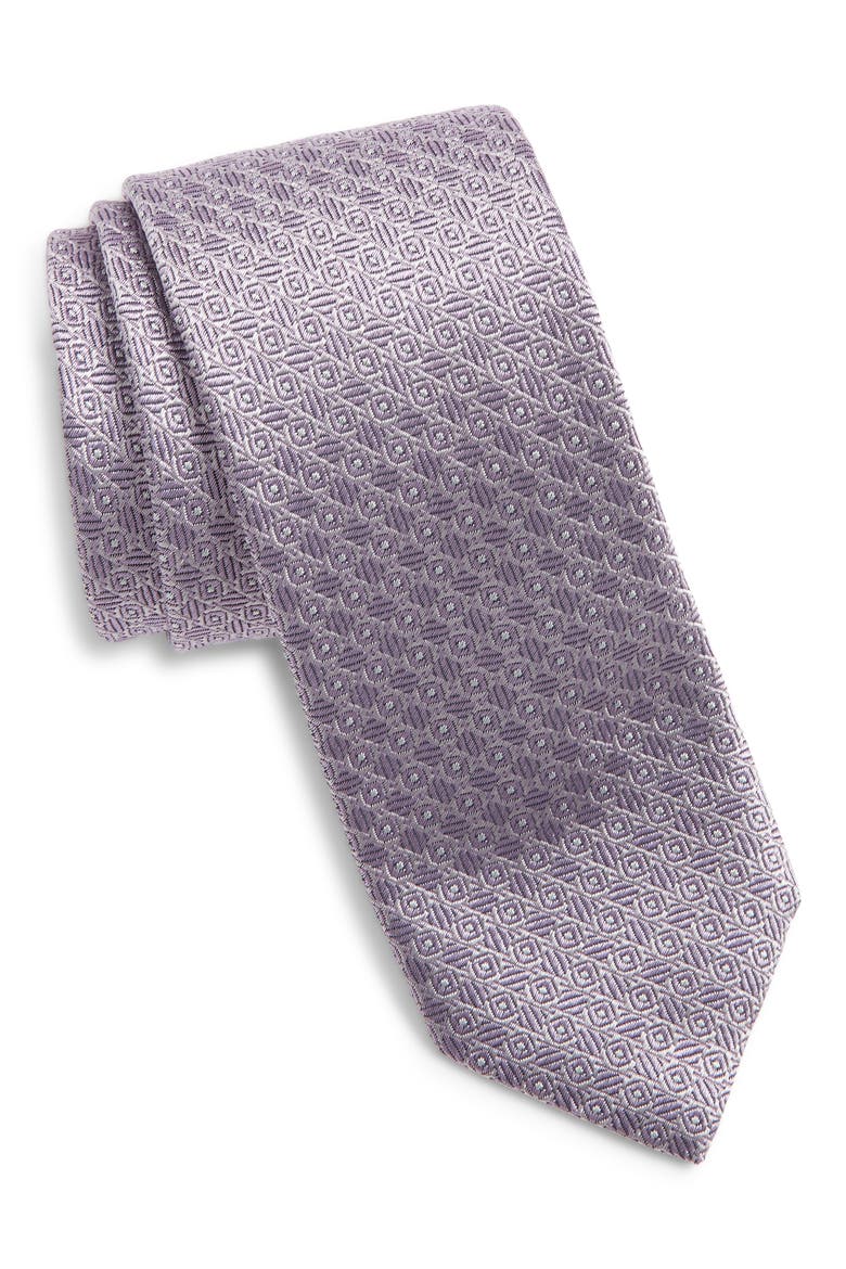 Jacquard Silk Tie, Main, color, MED PINK