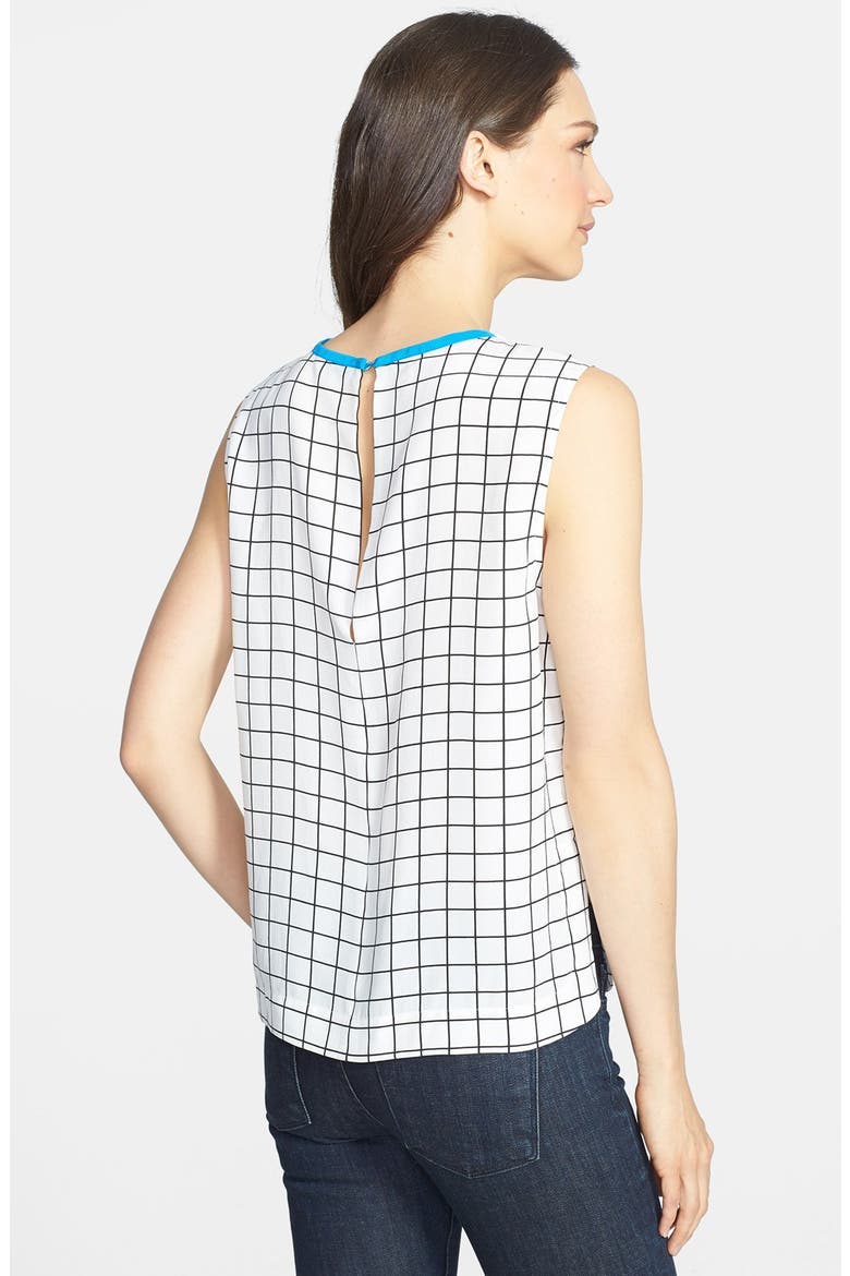 'Kyle' Mixed Print Silk Top, Alternate, color, WHITE-BLACK