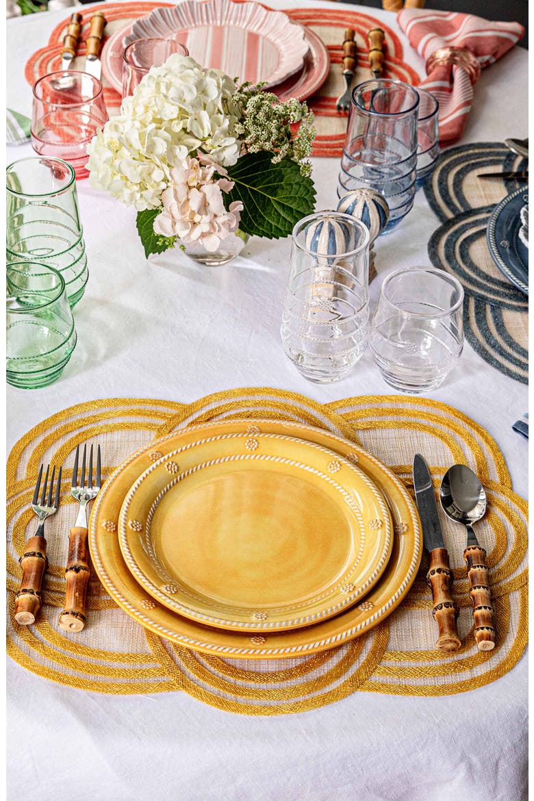 Scallop Stripe Placemat, Alternate, color, SUNSHINE