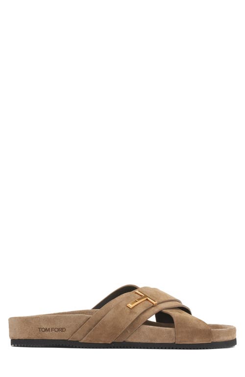 Tom Ford Wicklow T Suede Sandal In Brown
