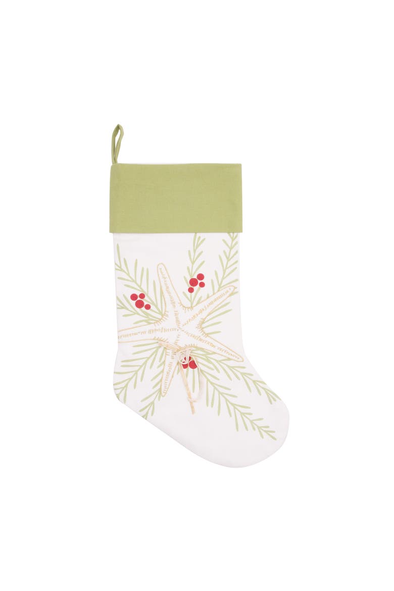Coastal Tidings Starfish Stocking, Main, color, White