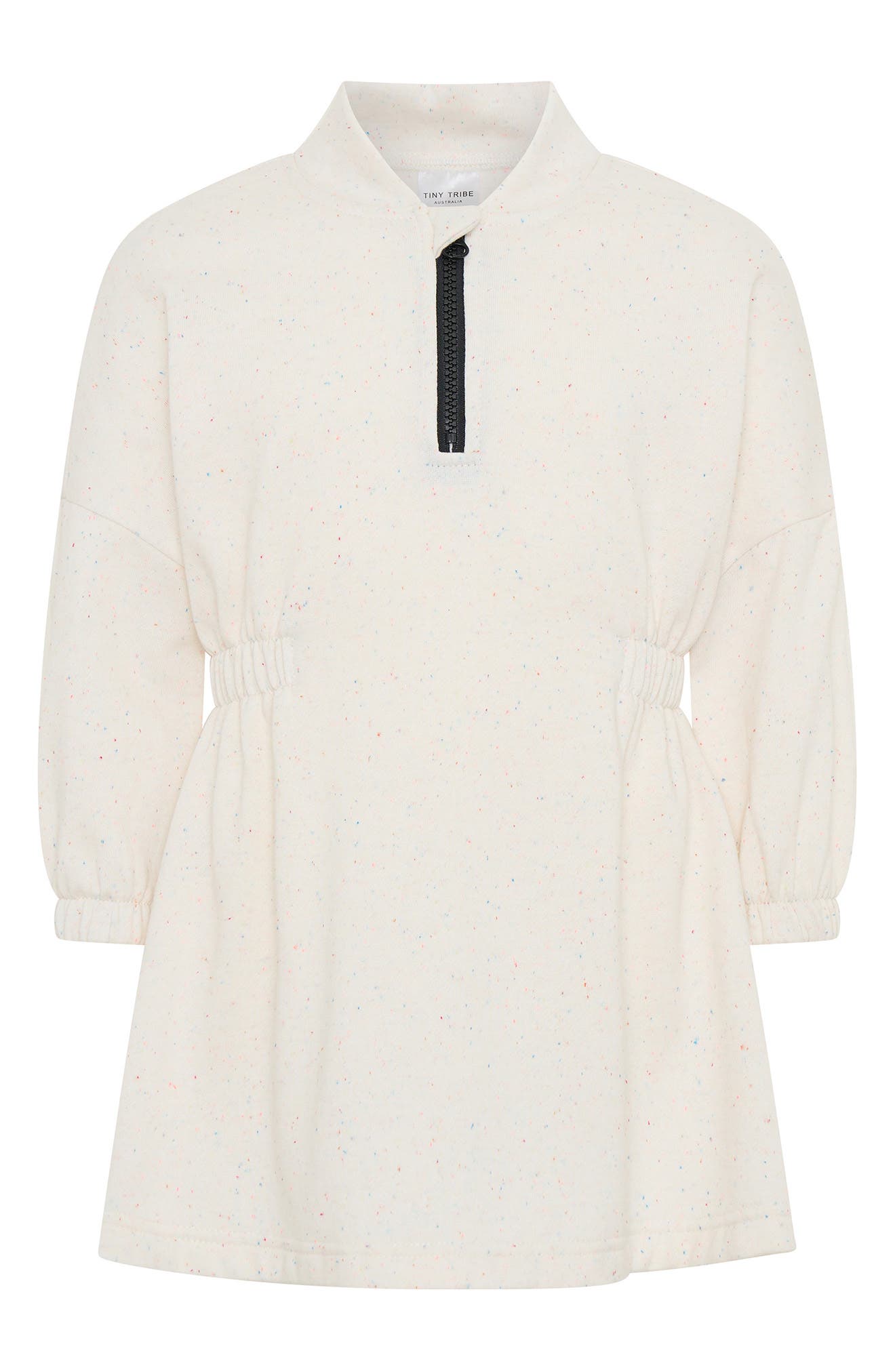 TINY TRIBE Kids' Half Zip Long Sleeve Sweatshirt Dress