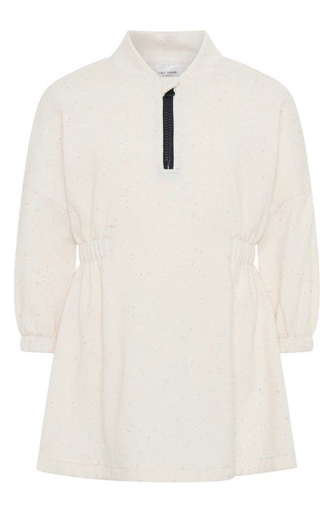 Kids' Half Zip Long Sleeve Sweatshirt Dress (Toddler & Little Kid)