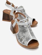 Forever & Always Shoes Janelle Leather Block Heel Sandal