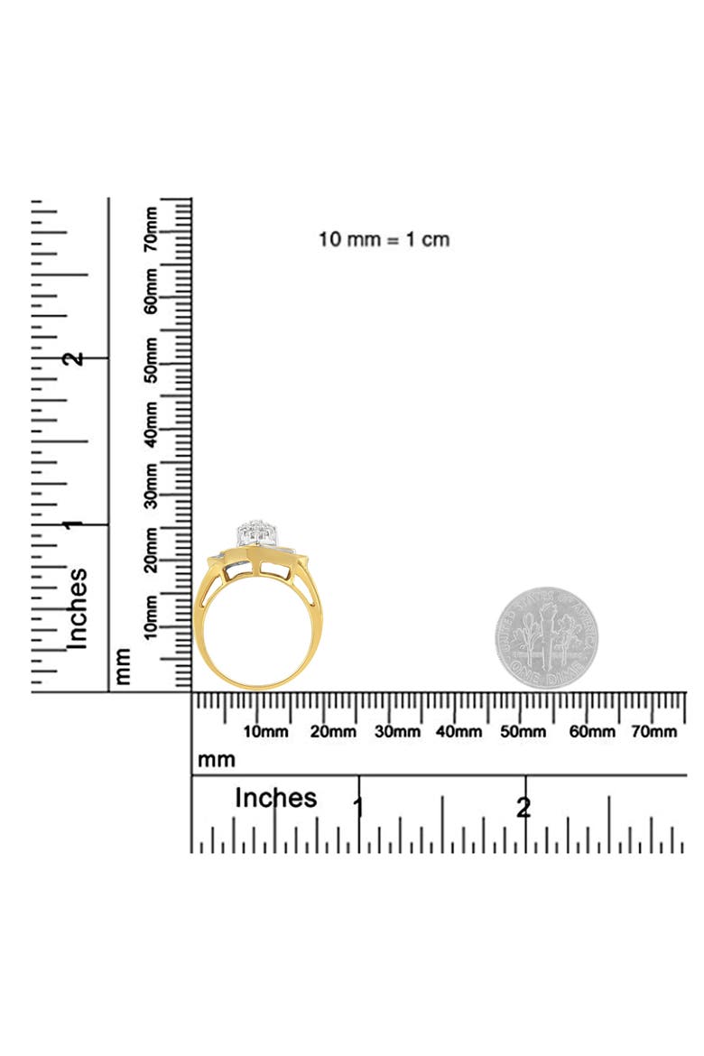 10K Yellow Gold 3/4 Cttw Diamond Cluster Ring, Alternate, color, Yellow Gold