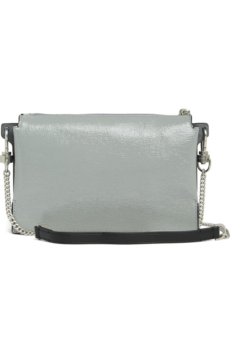 AllSaints Fletcher Croc Embossed Leather Crossbody Bag, Alternate, color,