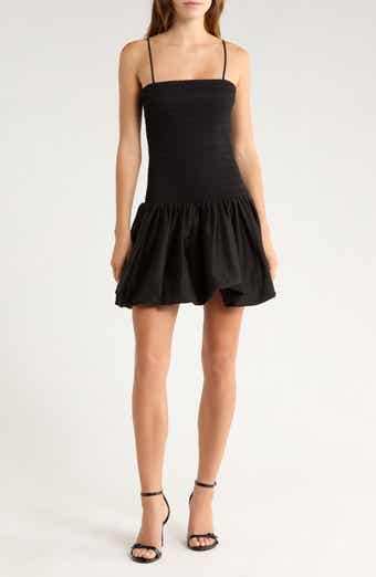 Alice + Olivia Arden Smocked Drop Waist Bubble Hem Minidress