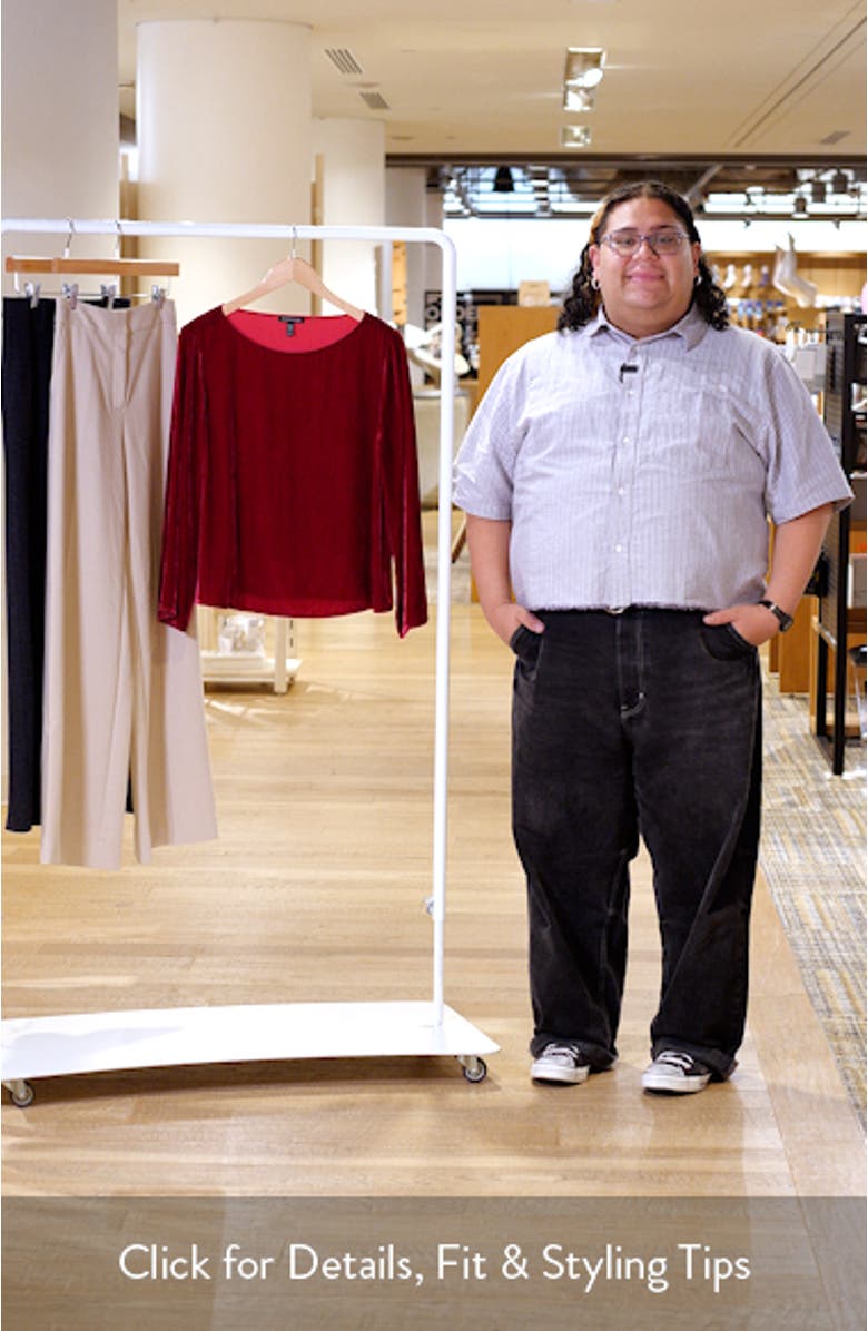 Ballet Neck Flare Sleeve Velvet Top, sales video thumbnail