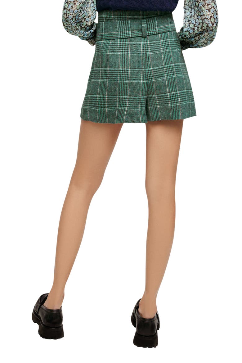 Itrito Belted Plaid Shorts, Alternate, color, GREEN