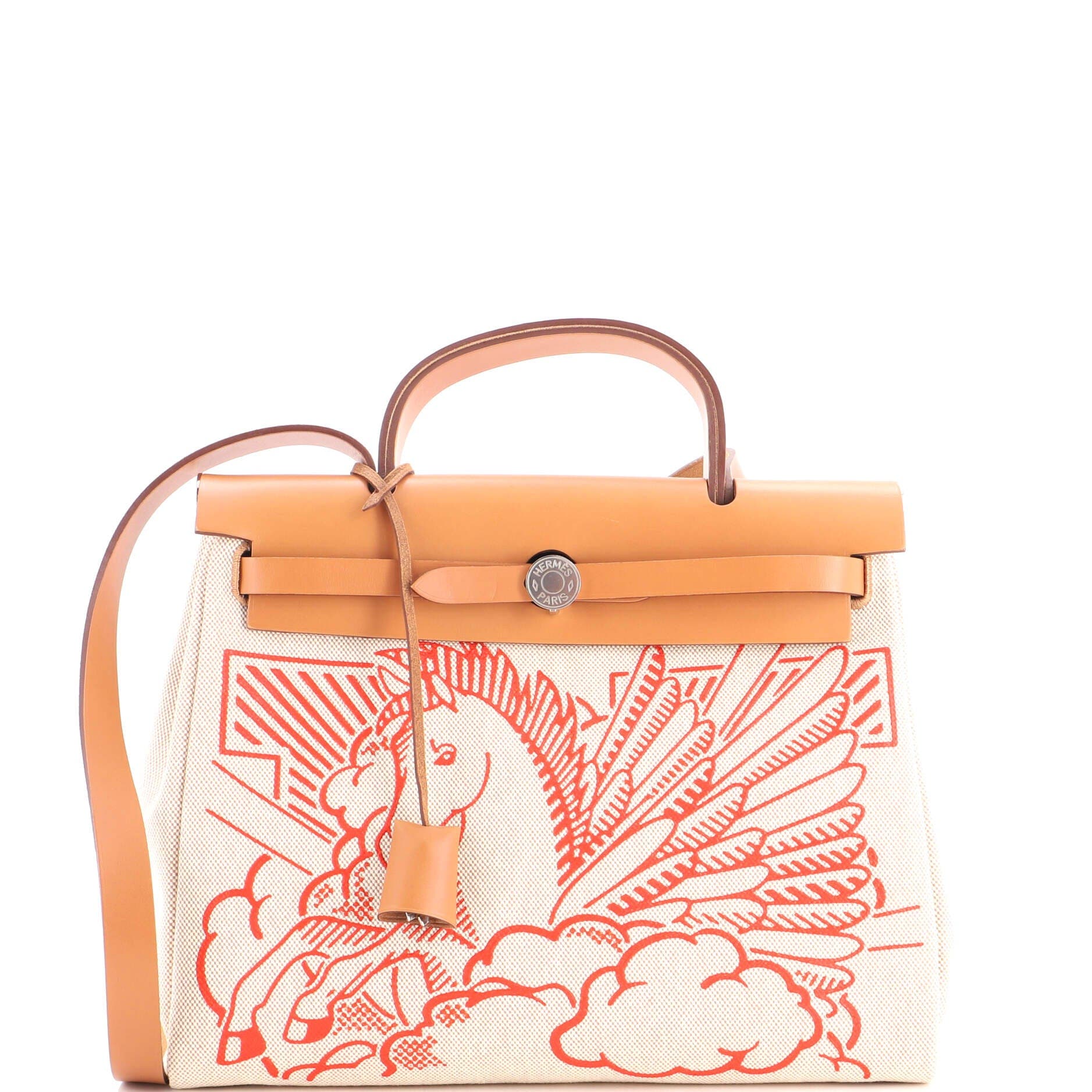 Herbag Zip Pegase Pop Toile and Leather 31, Main, color, White