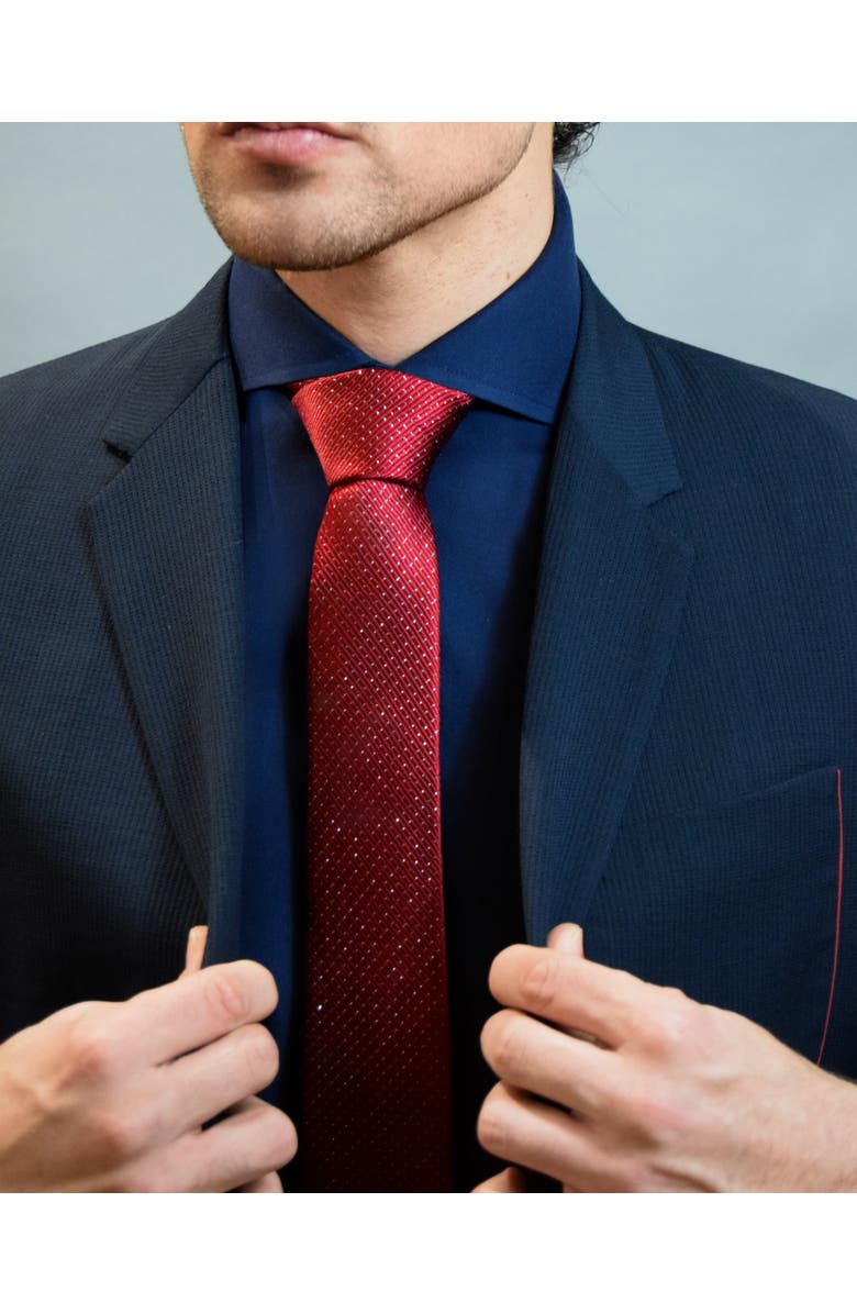 Knottery & Co Grid Light Silk Jacquard Tie, Alternate, color, Burgundy