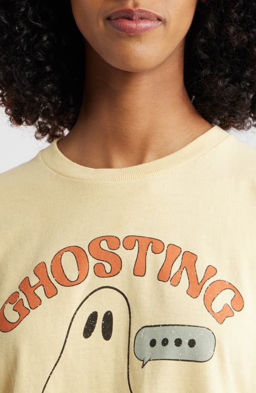 Vinyl Icons Ghosting Crop Cotton Graphic T-shirt In Yellow