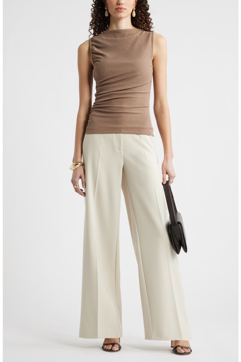 Ruched Sleeveless Top, Alternate, color, BROWN LENTIL