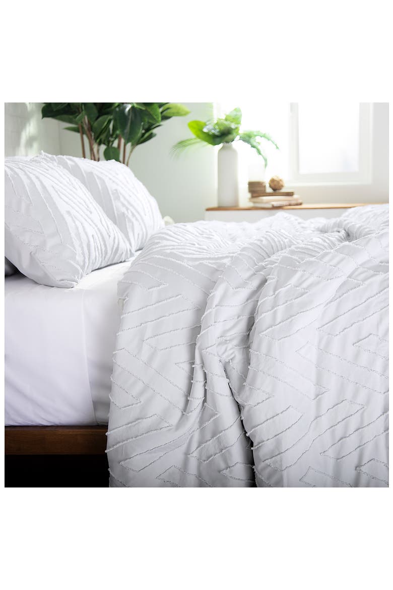 Chevron Jacquard Comforter Set, Alternate, color, WHITE