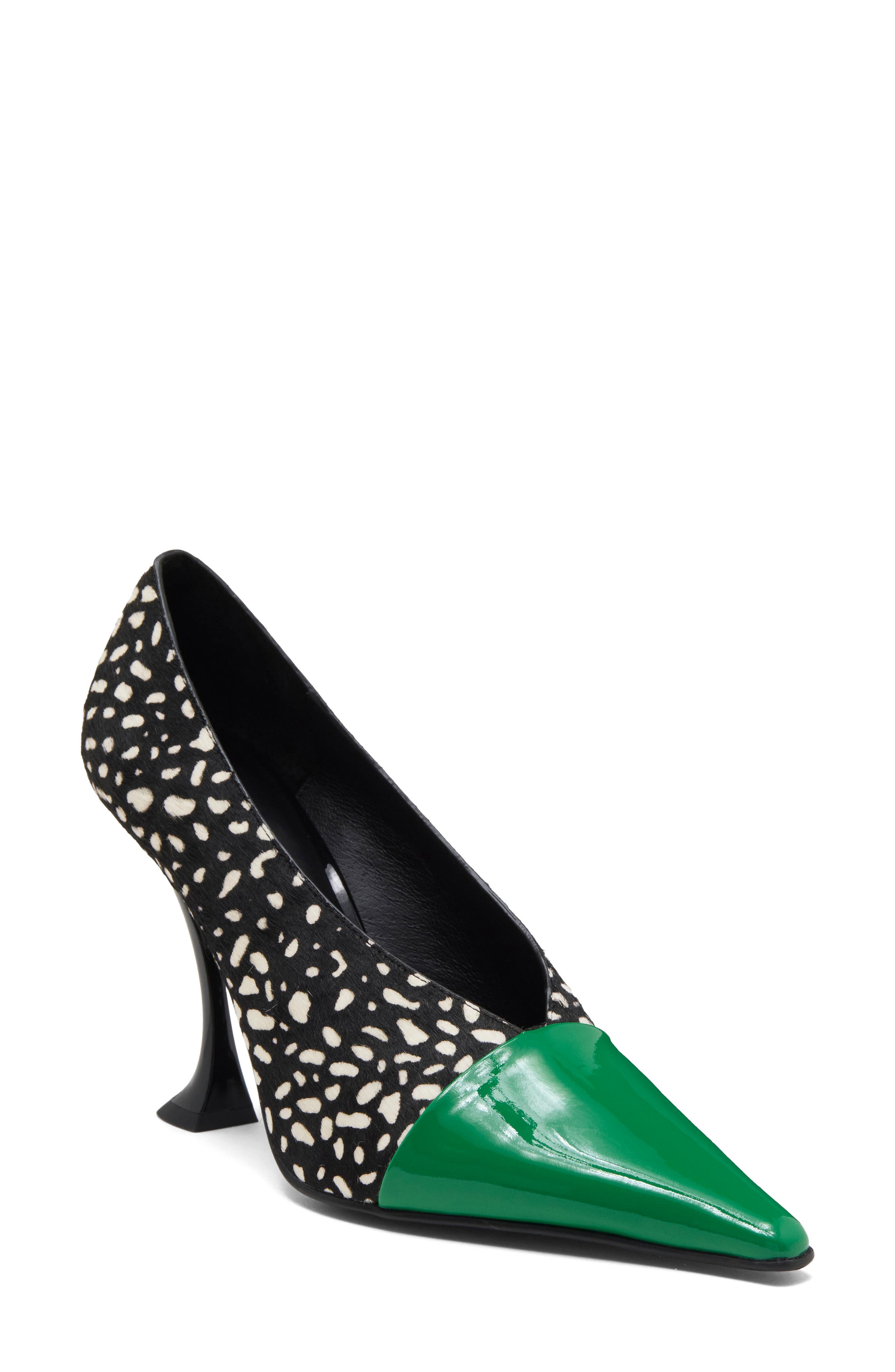 BLACK/ WHITE DOT GREEN PATENT