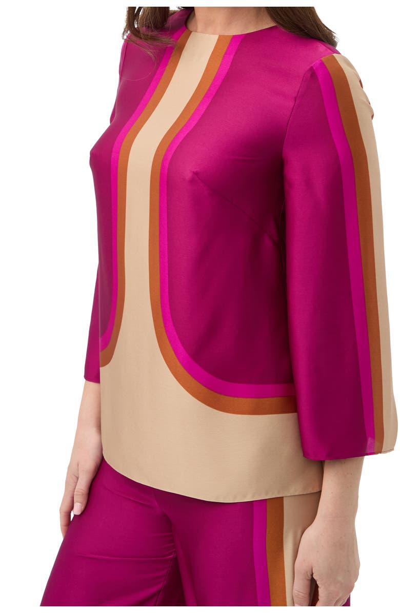 Trina Turk Sprig 3 Printed 3/4 Sleeve Top, Alternate, color, Multi