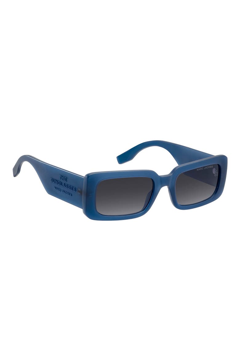53mm Gradient Rectangular Sunglasses, Alternate, color, MATTE BLUE