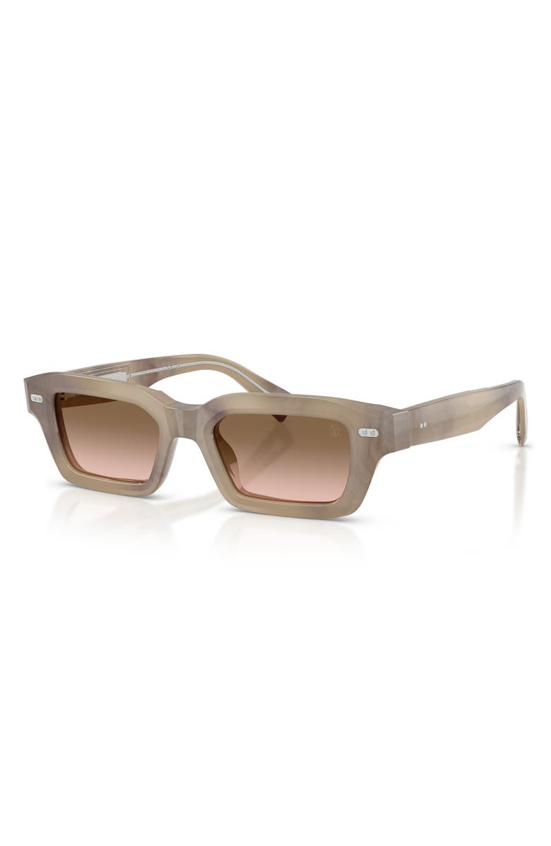 Brunello Cucinelli Marla 50mm Rectangular Sunglasses, Alternate, color, Cashmere Beige