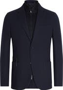 ZEGNA High Performance™ Wool & Cotton Jersey Sport Coat with Detachable Suede Bib