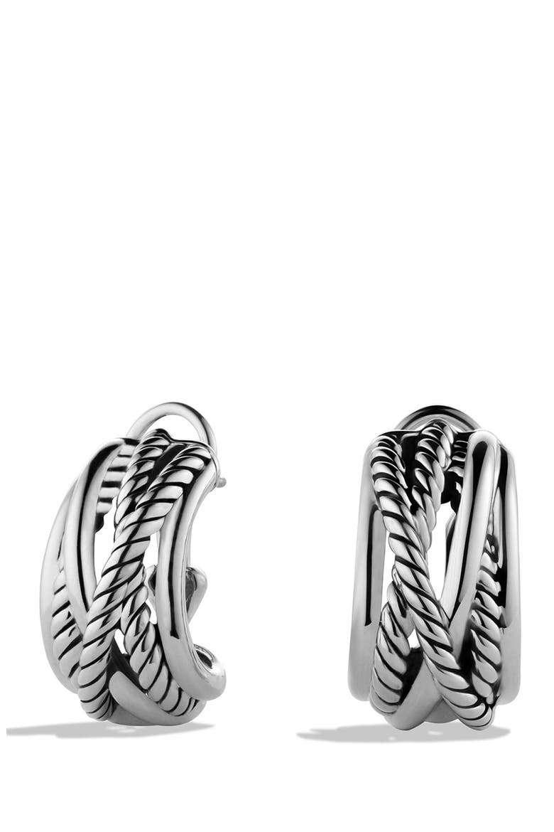 Crossover Earrings, Main, color, SILVER