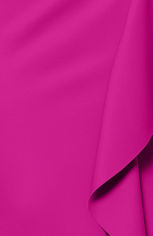 Xscape Evenings One-shoulder Ruffle Scuba Crepe Gown In Orchid