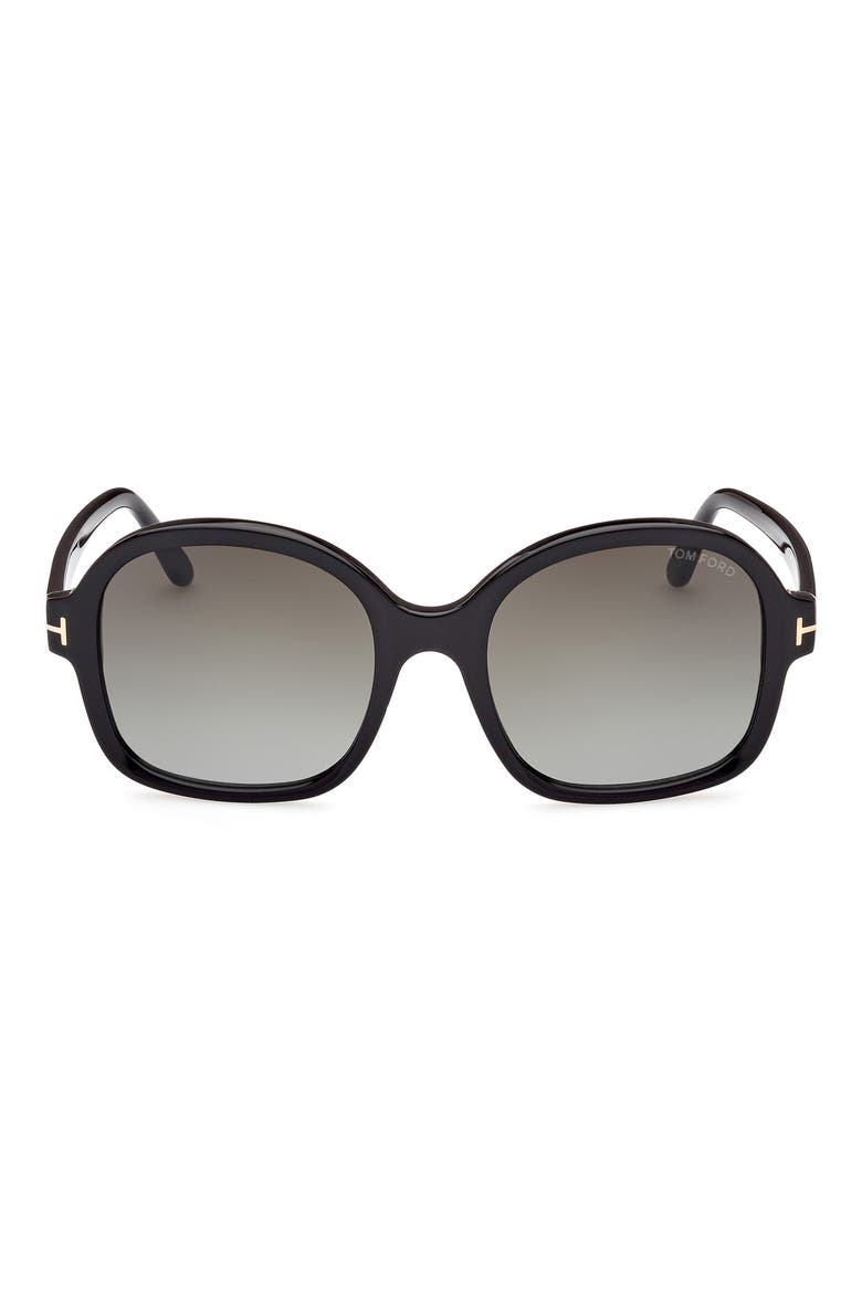 68mm Butterfly Sunglasses, Main, color, SHINY BLACK / GRADIENT SMOKE