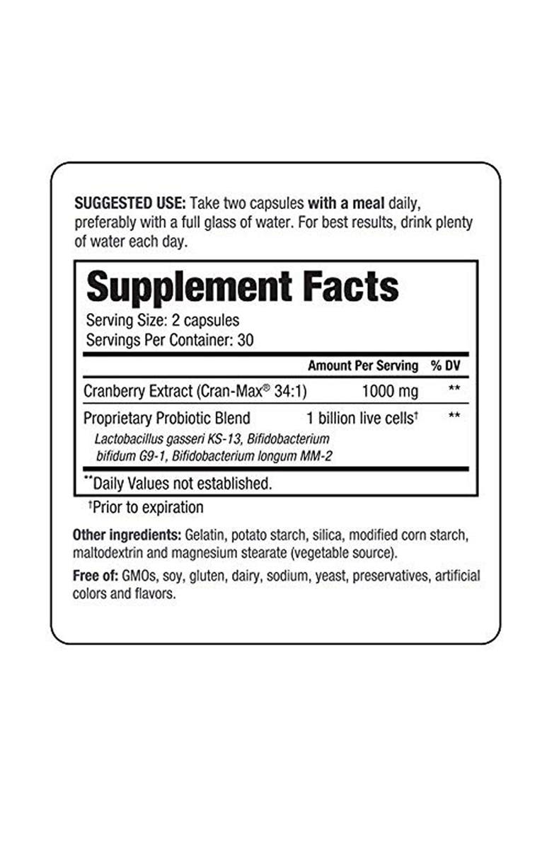 Kyo-Dophilus Cran+ Probiotic, Urinary Tract and bladder health, 60 capsules, Alternate, color, NO COLOR