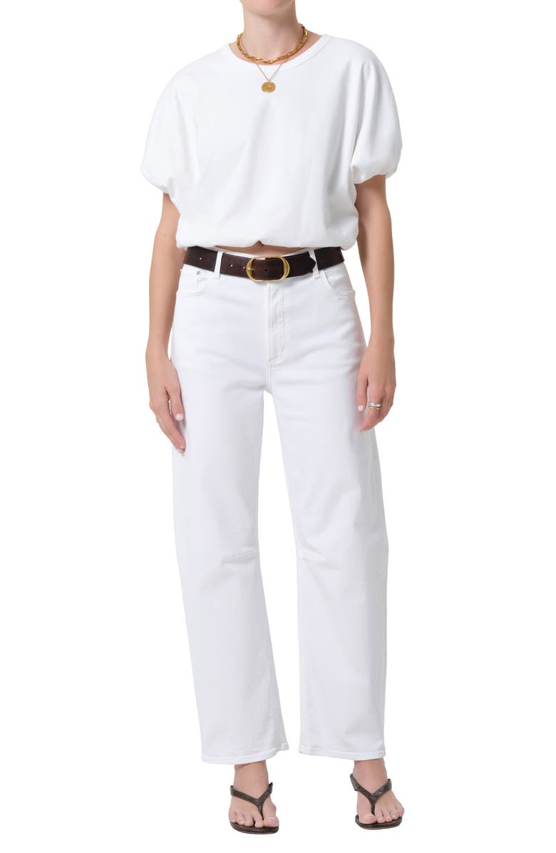 Citizens of Humanity Gia Bubble Crop Top, Alternate, color, Soft White Off White