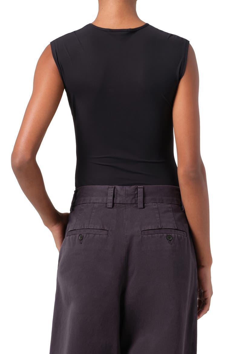 Aura Cap Sleeve Bodysuit, Alternate, color, BLACK