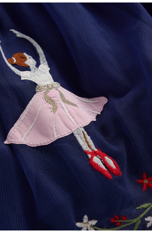 Mini Boden Kids' Nutcracker Appliqué Tulle Skirt In Blue